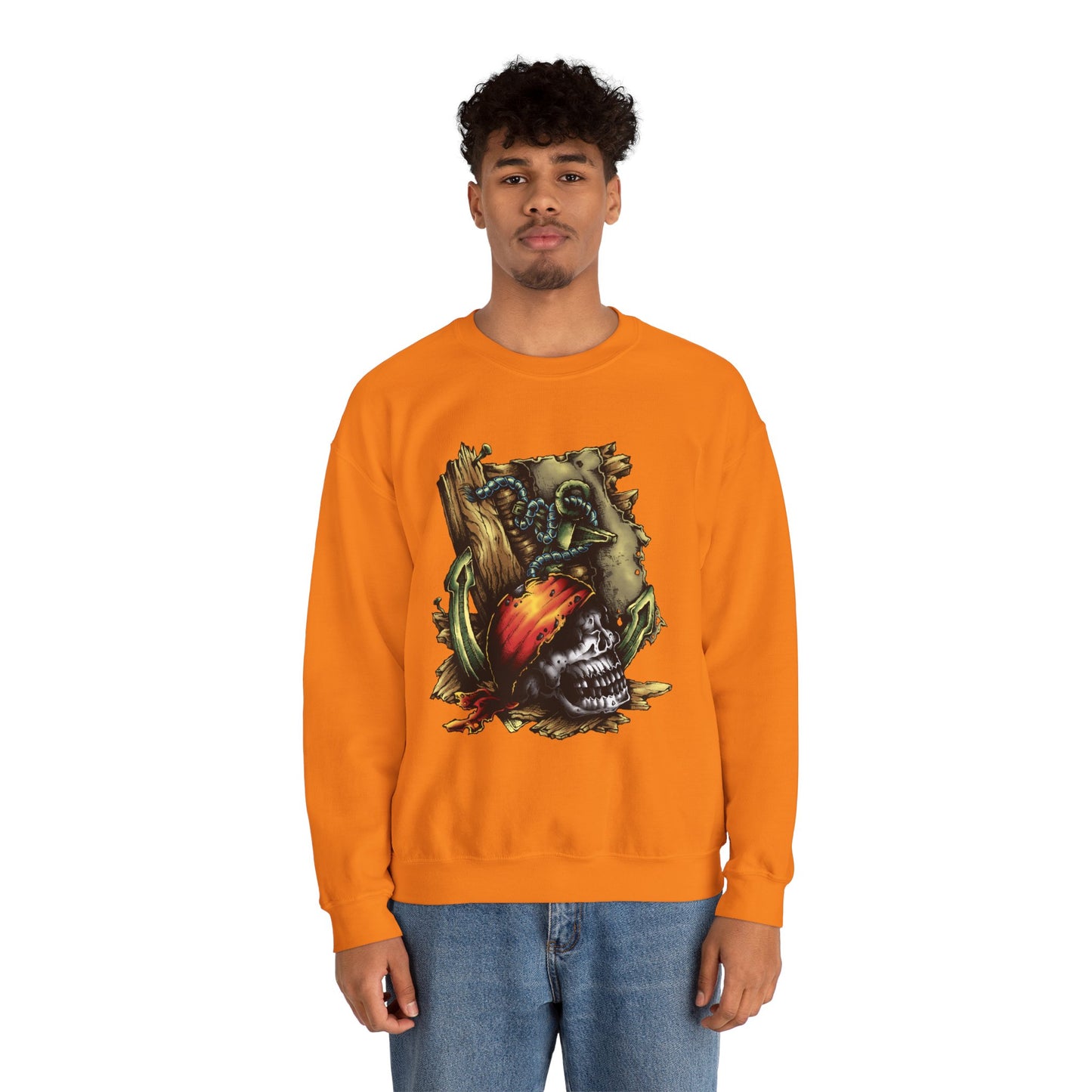 Pirate Themed Crewneck Sweatshirt, Cozy Men's Sweatshirt, Halloween Apparel, Gift for Sailors, Casual Streetwear