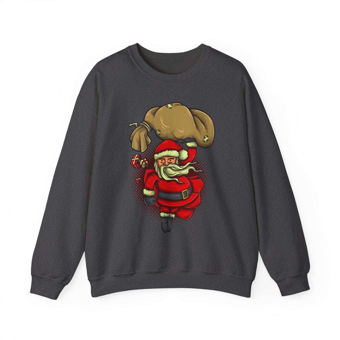 Funny Christmas Santa Crewneck Sweatshirt | Holiday Cheer | Men's