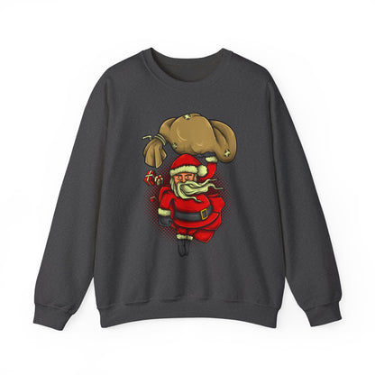 Funny Christmas Santa Crewneck Sweatshirt | Holiday Cheer | Men's