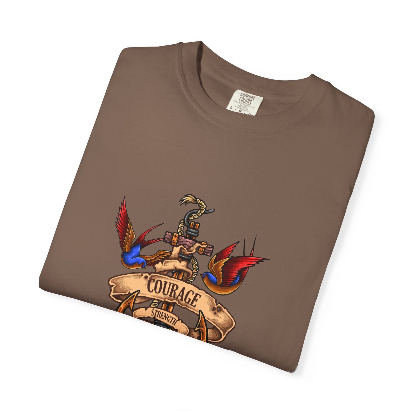 Courage Graphic Tee - Men's Garment-Dyed T-Shirt, Inspirational Shirt, Casual Wear, Gift for Friends, Motivational Apparel