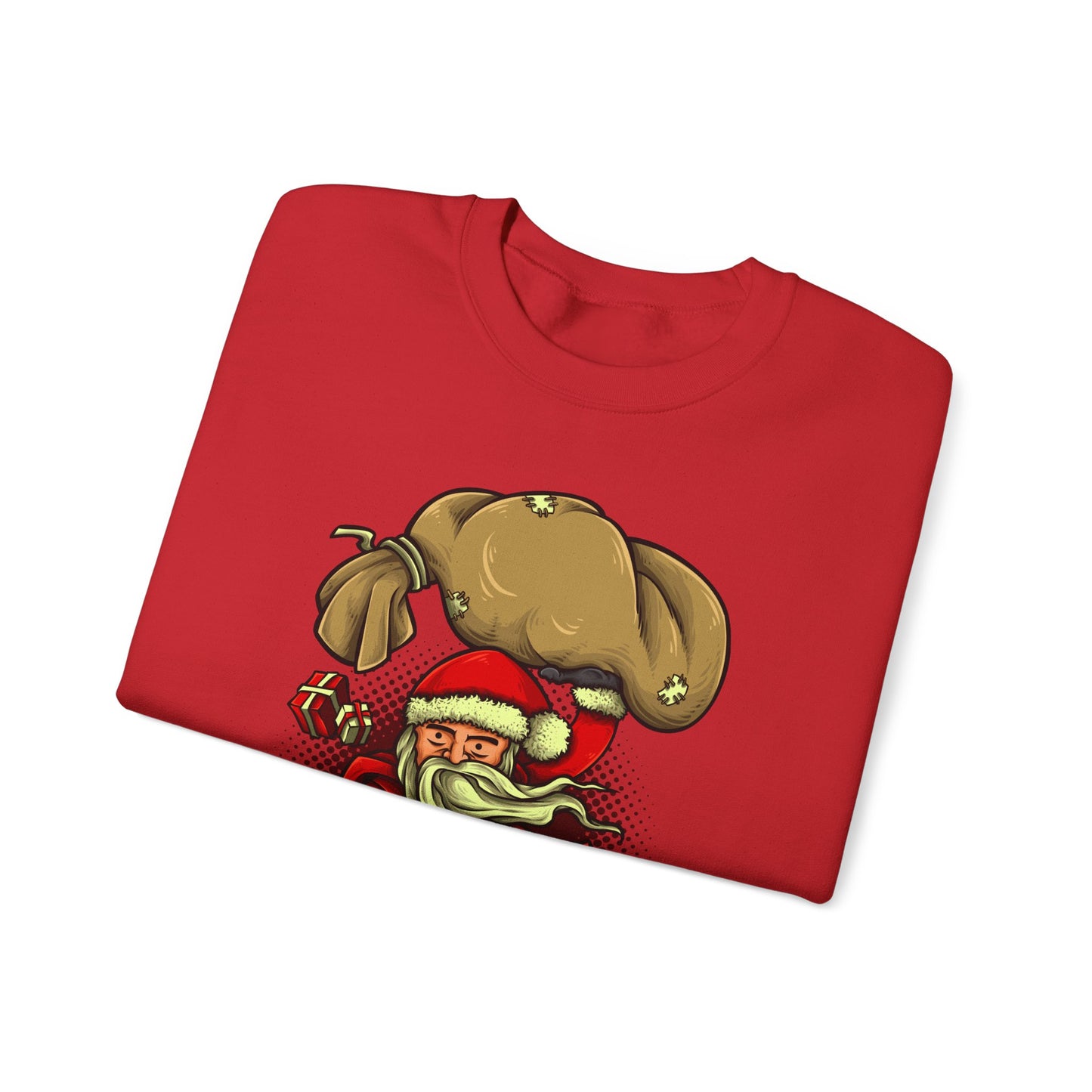 Funny Christmas Santa Crewneck Sweatshirt | Holiday Cheer | Men's