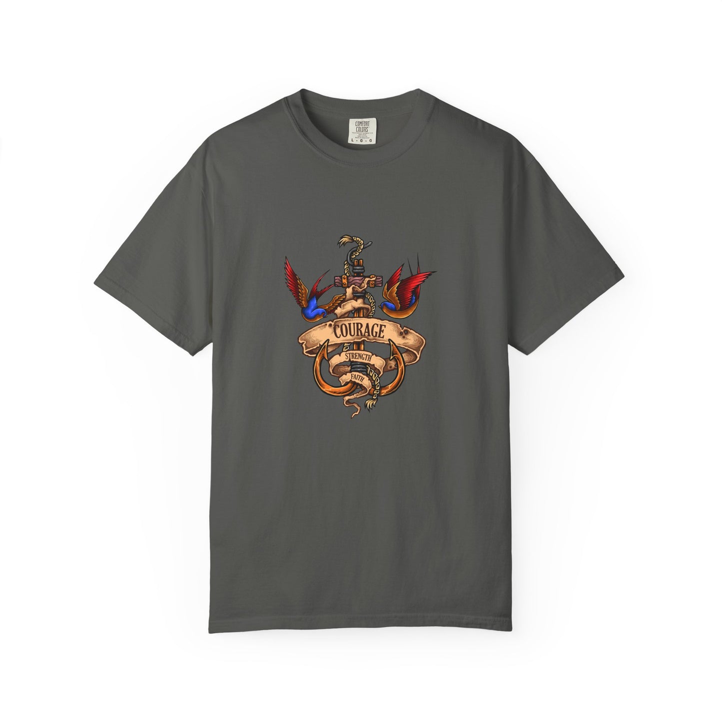 Courage Graphic Tee - Men's Garment-Dyed T-Shirt, Inspirational Shirt, Casual Wear, Gift for Friends, Motivational Apparel