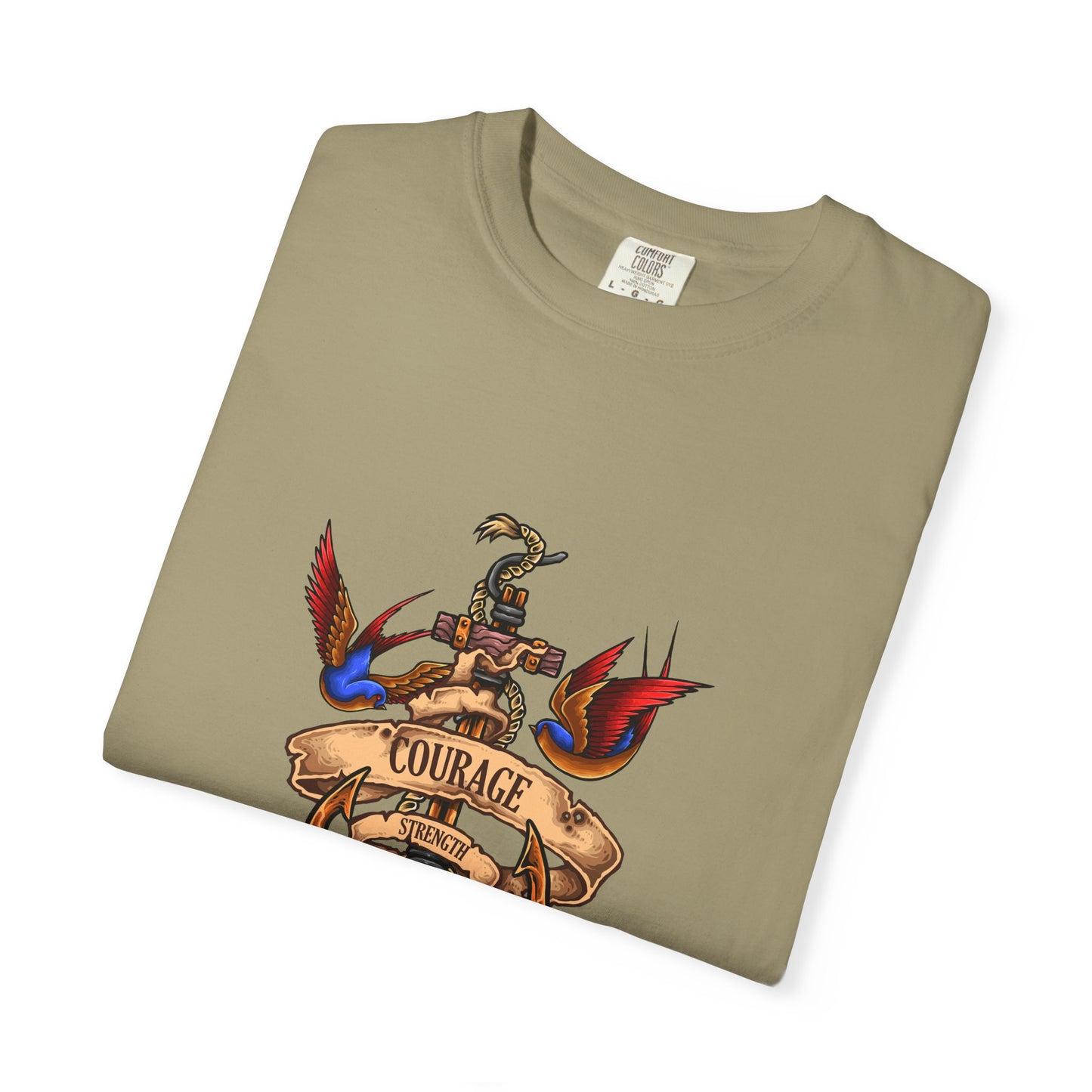 Courage Graphic Tee - Men's Garment-Dyed T-Shirt, Inspirational Shirt, Casual Wear, Gift for Friends, Motivational Apparel