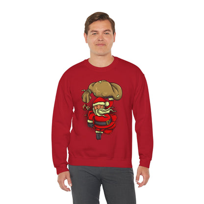 Funny Christmas Santa Crewneck Sweatshirt | Holiday Cheer | Men's