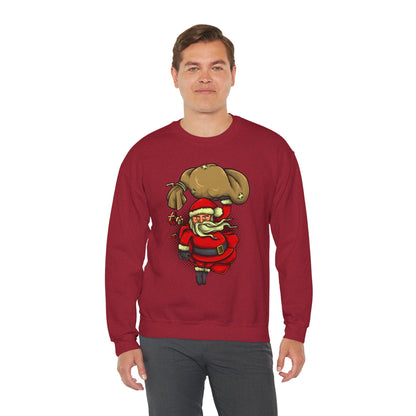 Funny Christmas Santa Crewneck Sweatshirt | Holiday Cheer | Men's
