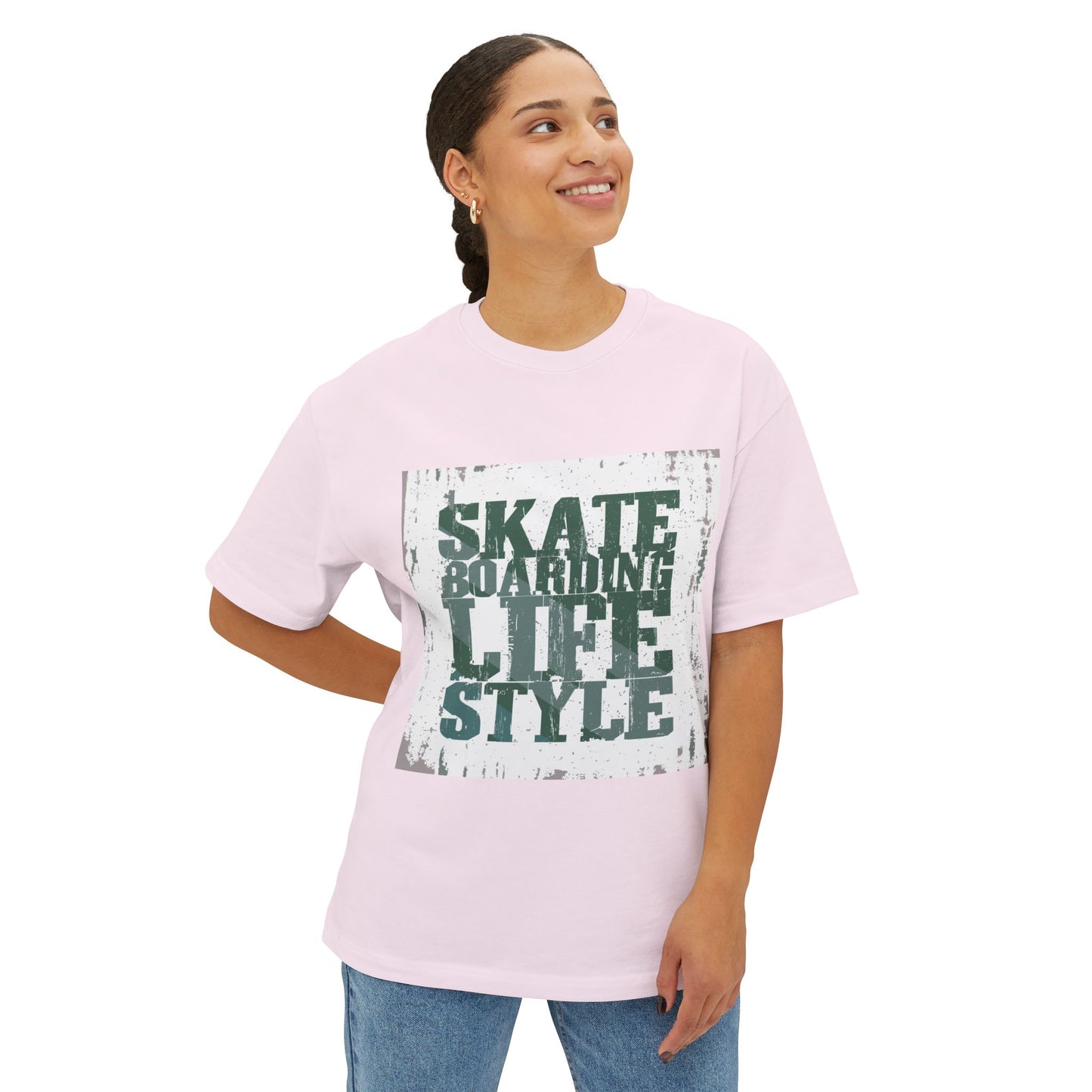 Skateboarding Lifestyle Oversized Boxy Tee - Men's Graphic T-Shirt