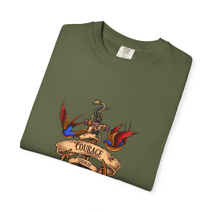 Courage Graphic Tee - Men's Garment-Dyed T-Shirt, Inspirational Shirt, Casual Wear, Gift for Friends, Motivational Apparel