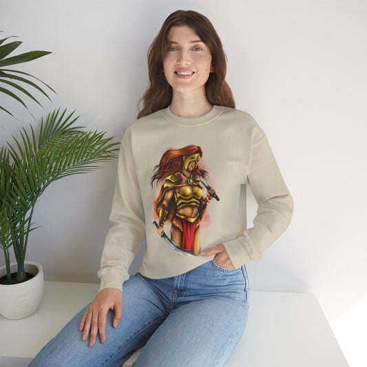 Warrior Spirit Women's Crewneck Sweatshirt - Skateboard Vintage Design