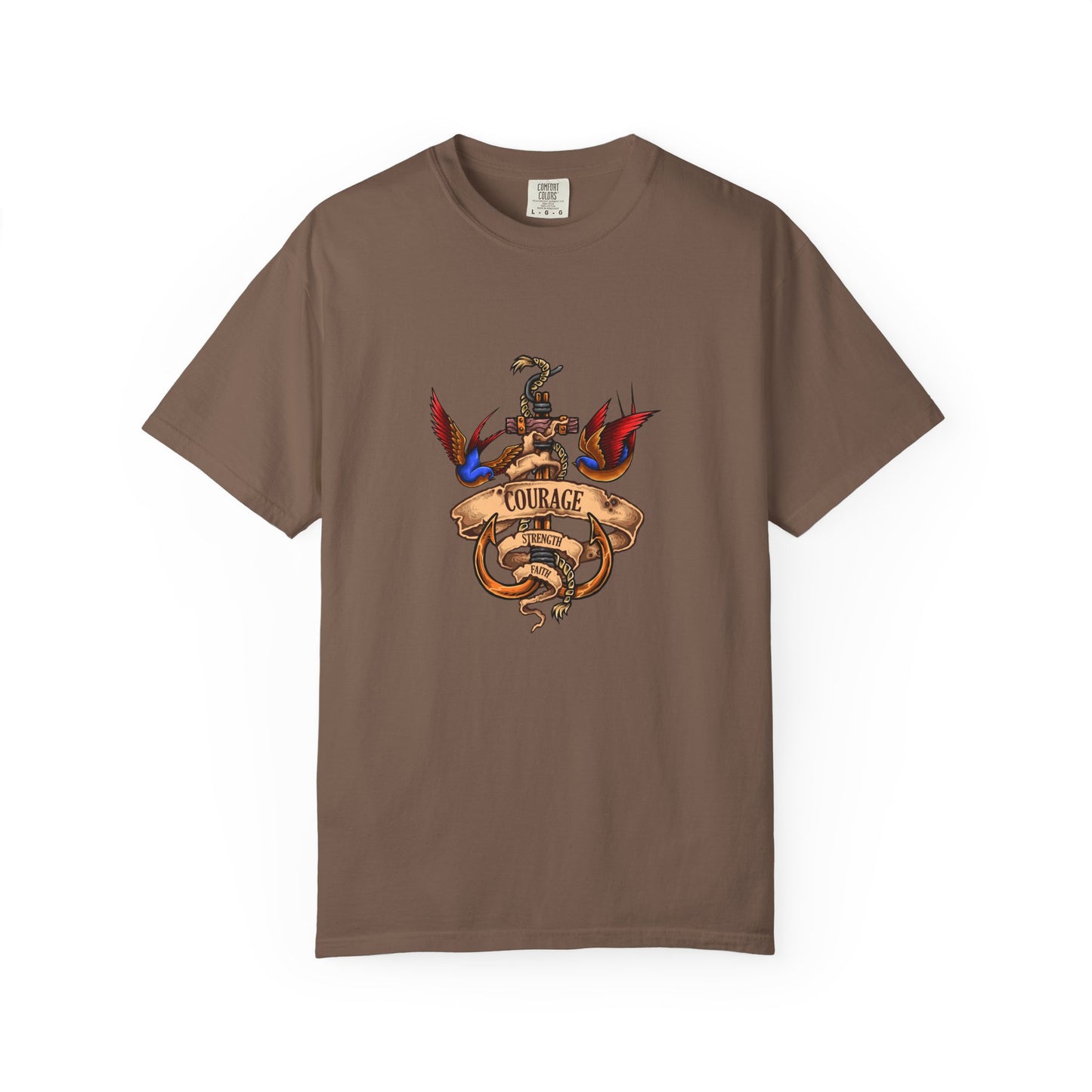 Courage Graphic Tee - Men's Garment-Dyed T-Shirt, Inspirational Shirt, Casual Wear, Gift for Friends, Motivational Apparel