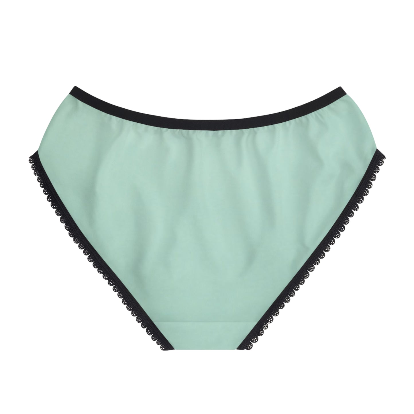 Comfortable Mint Green Women's Briefs with Lace Trim