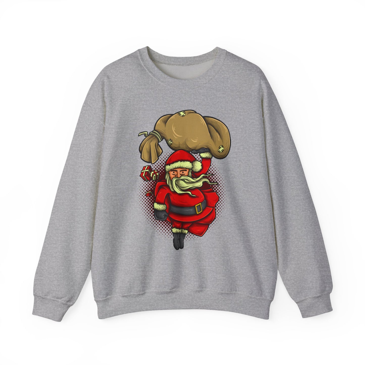 Funny Christmas Santa Crewneck Sweatshirt | Holiday Cheer | Men's
