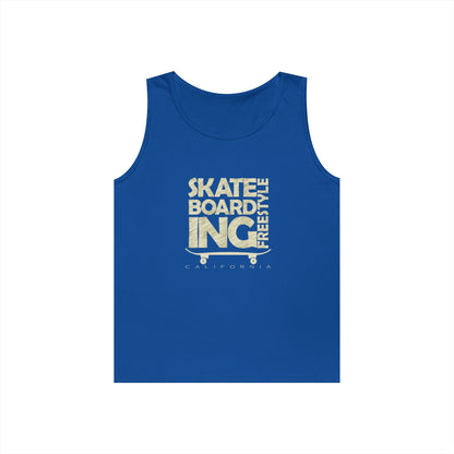 Skateboard Freestyle Men'sHeavy Cotton Tank Top - Summer Vibes and Street Style