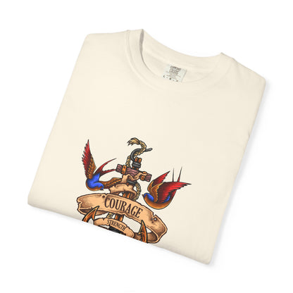 Courage Graphic Tee - Men's Garment-Dyed T-Shirt, Inspirational Shirt, Casual Wear, Gift for Friends, Motivational Apparel