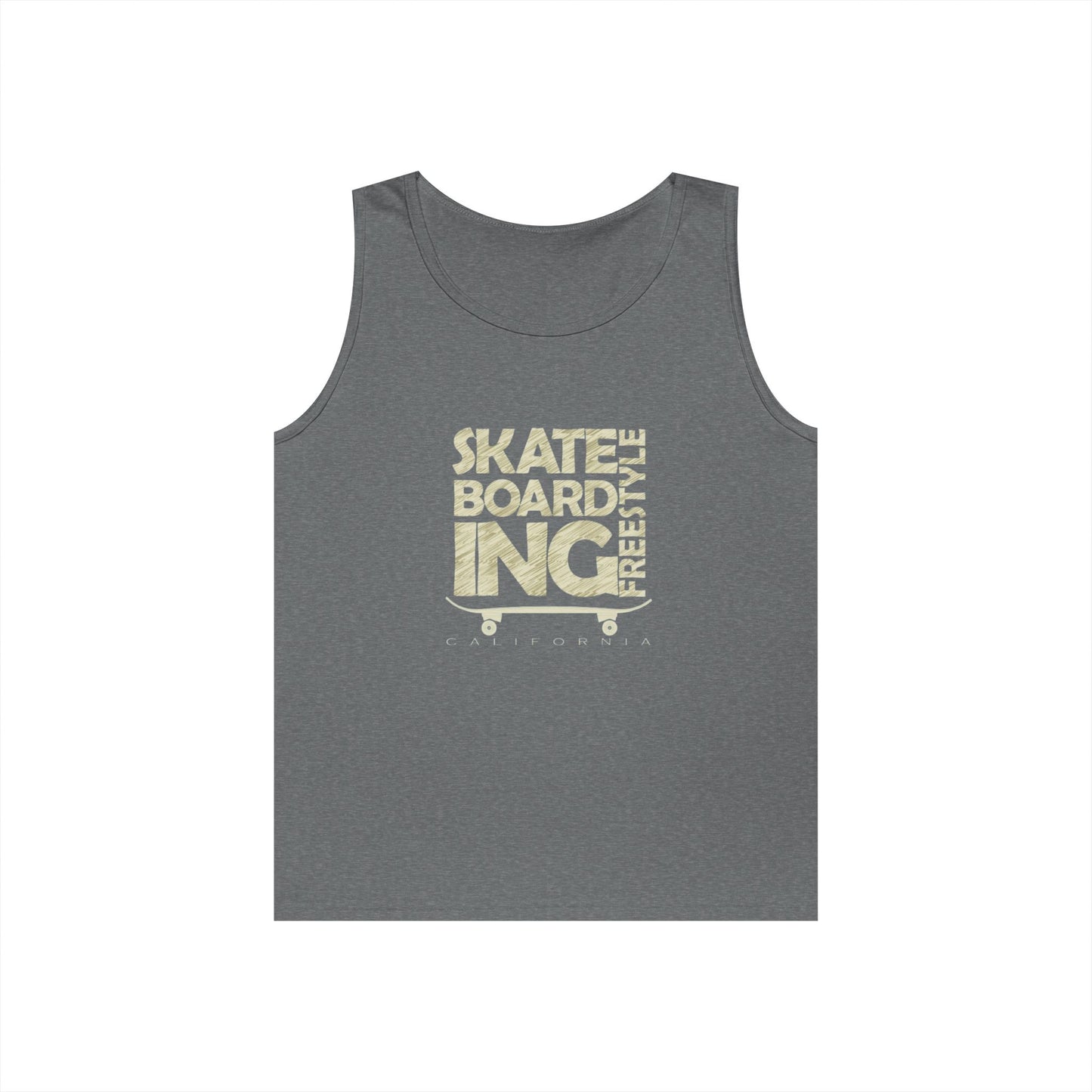 Skateboard Freestyle Men'sHeavy Cotton Tank Top - Summer Vibes and Street Style