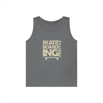 Skateboard Freestyle Men'sHeavy Cotton Tank Top - Summer Vibes and Street Style