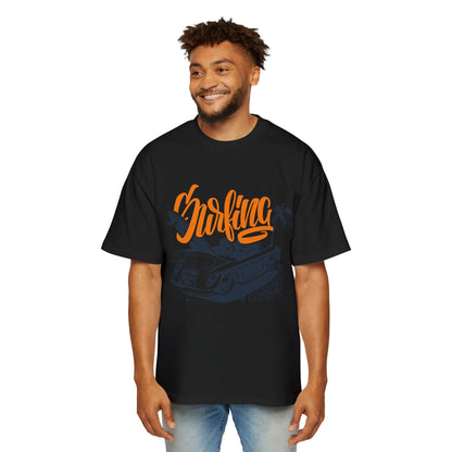 Surf Vibes Men's Heavy Oversized Tee - Perfect for Beach Days & Casual Outings