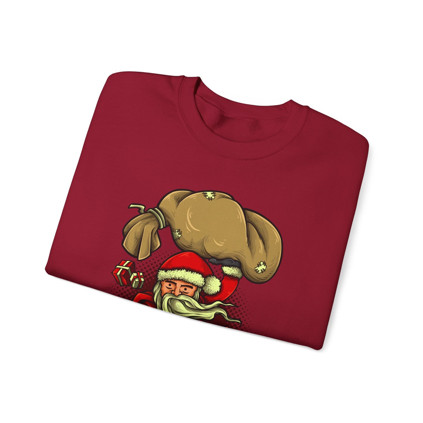 Funny Christmas Santa Crewneck Sweatshirt | Holiday Cheer | Men's