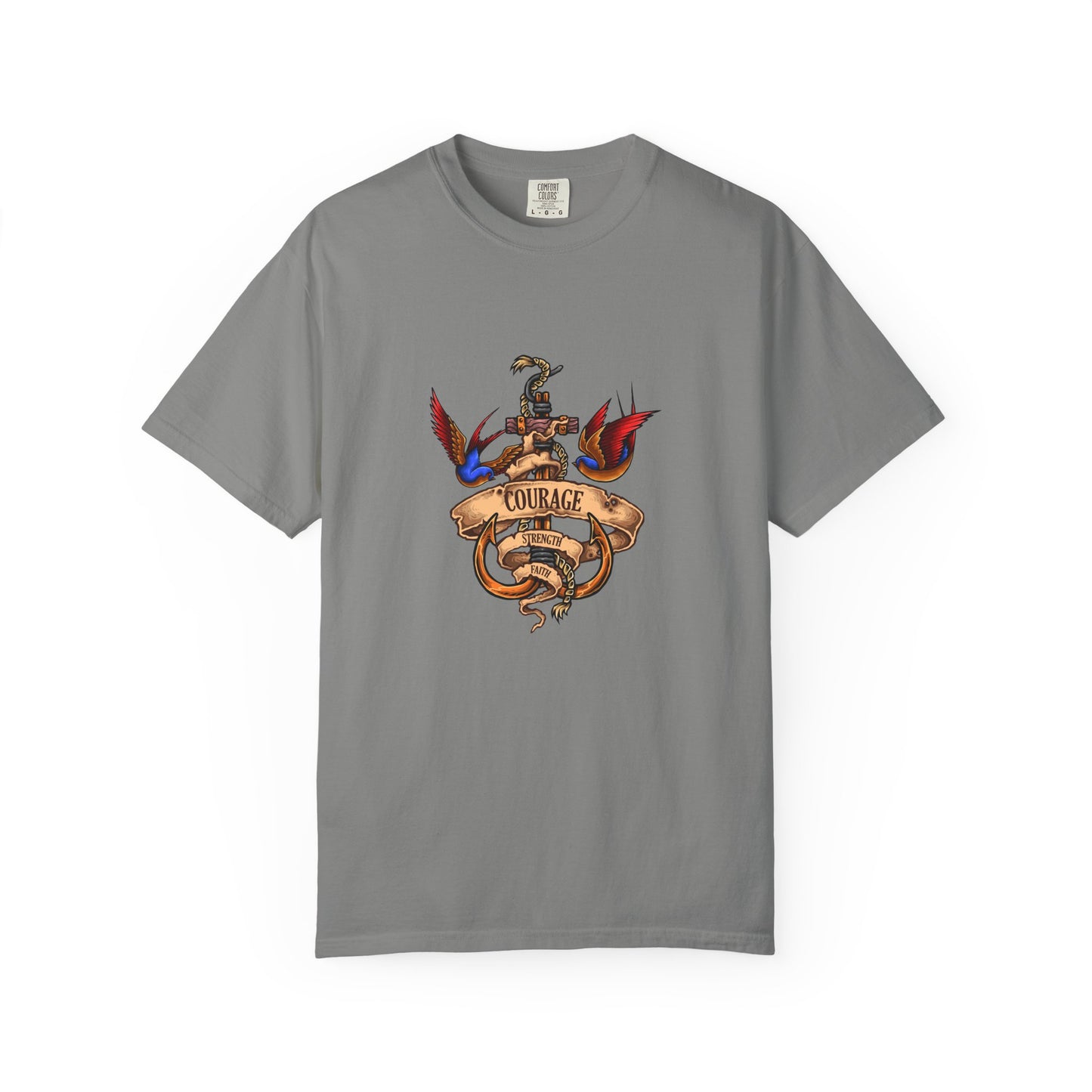 Courage Graphic Tee - Men's Garment-Dyed T-Shirt, Inspirational Shirt, Casual Wear, Gift for Friends, Motivational Apparel