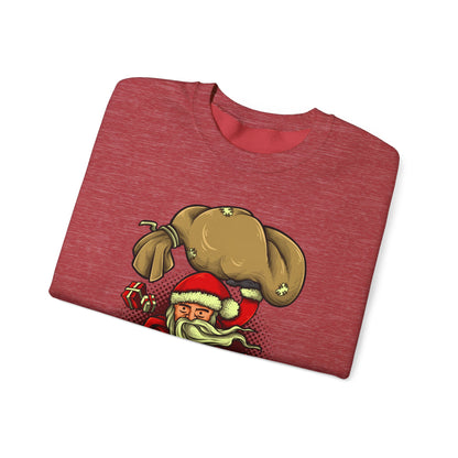 Funny Christmas Santa Crewneck Sweatshirt | Holiday Cheer | Men's