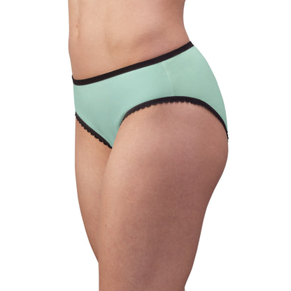Comfortable Mint Green Women's Briefs with Lace Trim