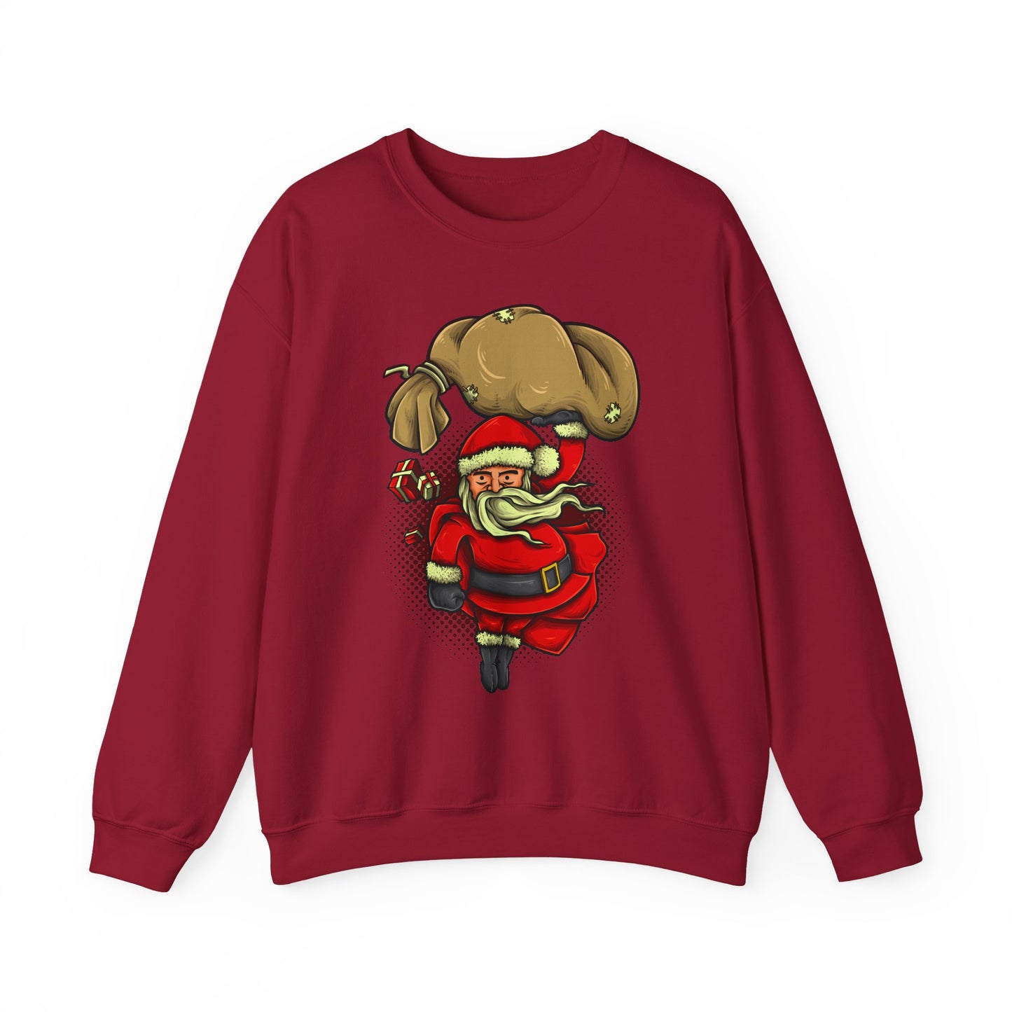 Funny Christmas Santa Crewneck Sweatshirt | Holiday Cheer | Men's