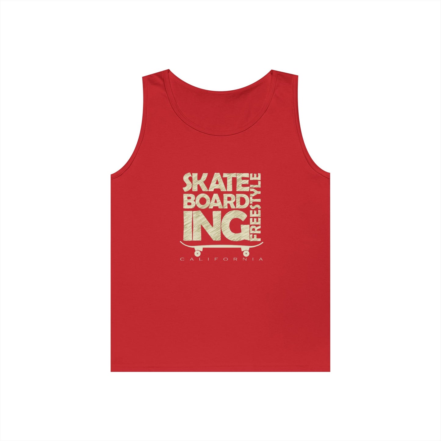 Skateboard Freestyle Men'sHeavy Cotton Tank Top - Summer Vibes and Street Style