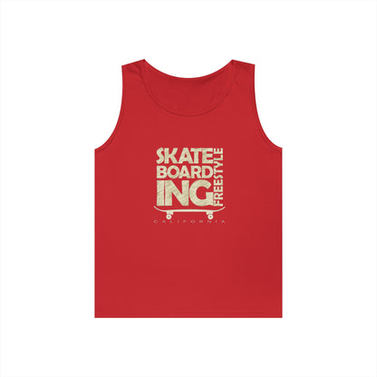 Skateboard Freestyle Men'sHeavy Cotton Tank Top - Summer Vibes and Street Style