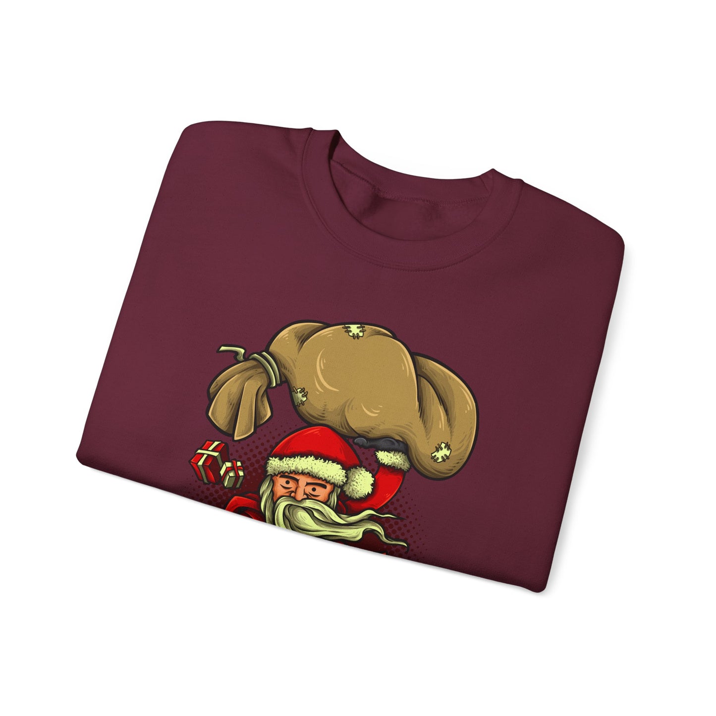Funny Christmas Santa Crewneck Sweatshirt | Holiday Cheer | Men's
