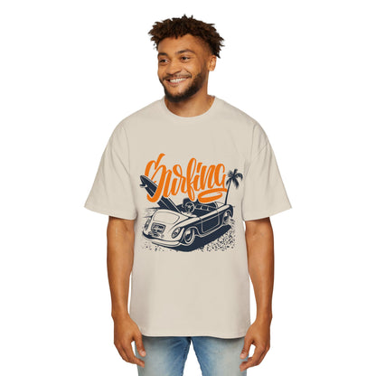 Surf Vibes Men's Heavy Oversized Tee - Perfect for Beach Days & Casual Outings