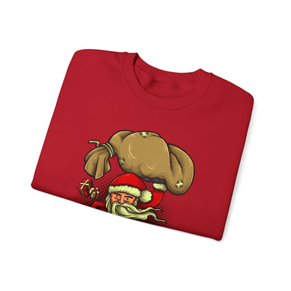 Funny Christmas Santa Crewneck Sweatshirt | Holiday Cheer | Men's