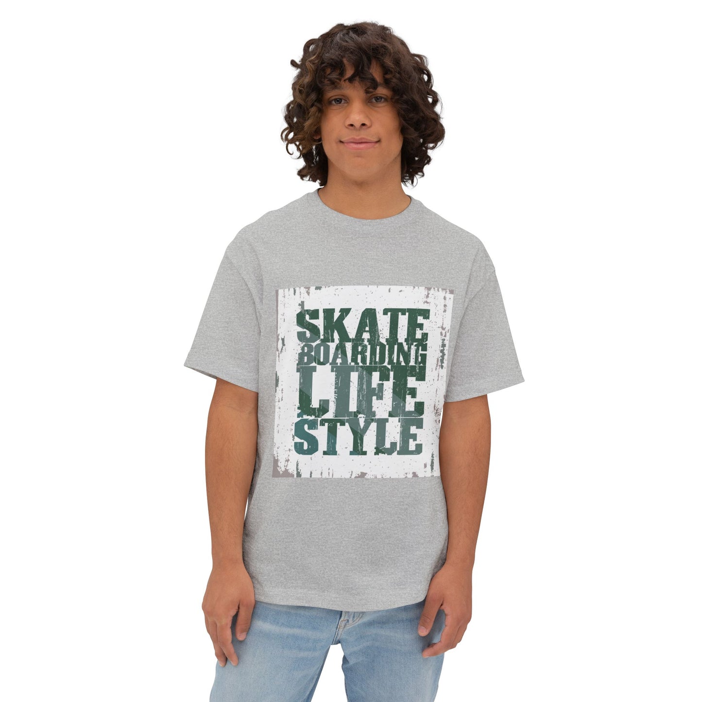 Skateboarding Lifestyle Oversized Boxy Tee - Men's Graphic T-Shirt