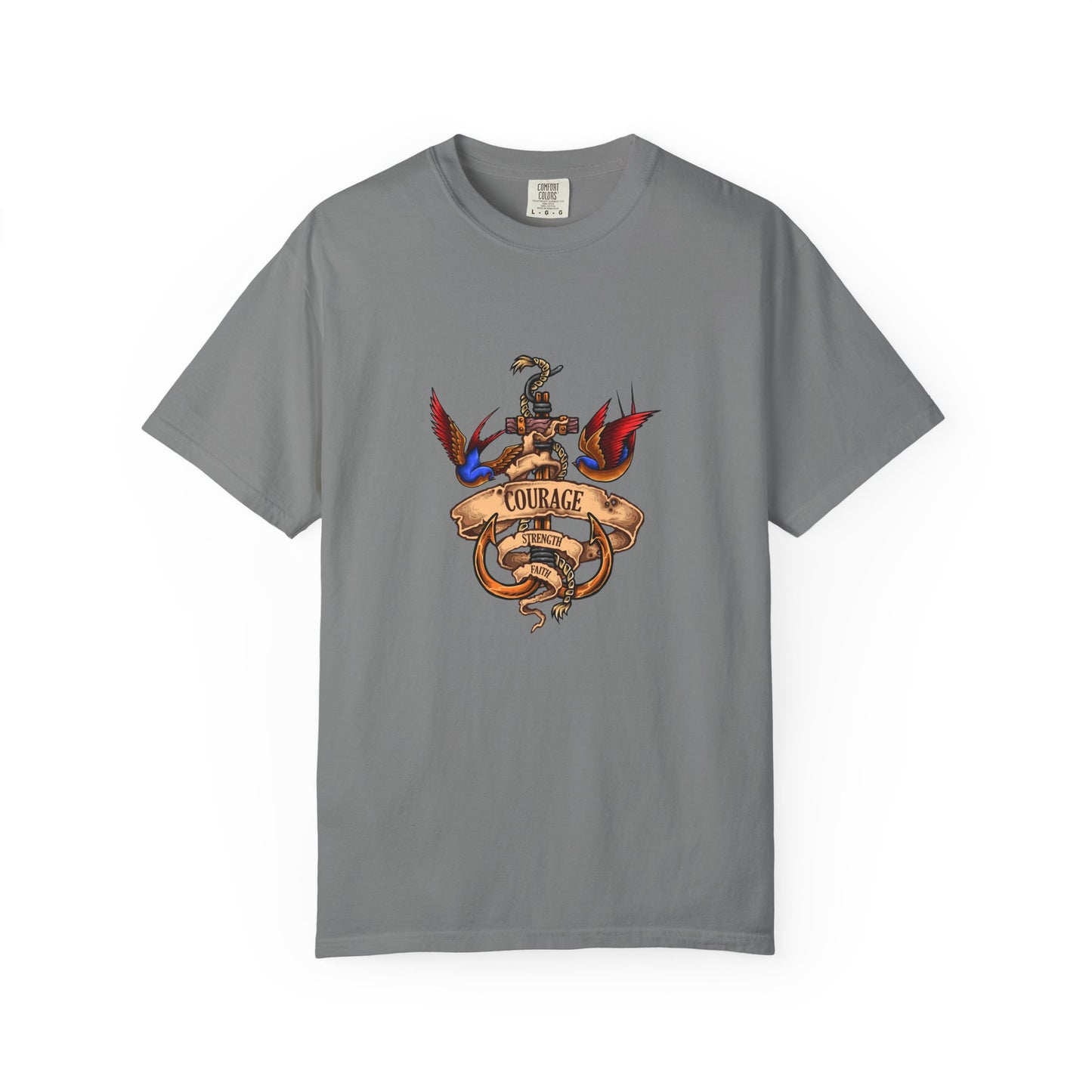 Courage Graphic Tee - Men's Garment-Dyed T-Shirt, Inspirational Shirt, Casual Wear, Gift for Friends, Motivational Apparel