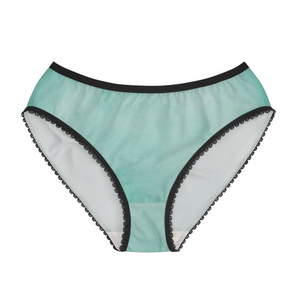 Mint Green Women's Briefs with Lace Trim