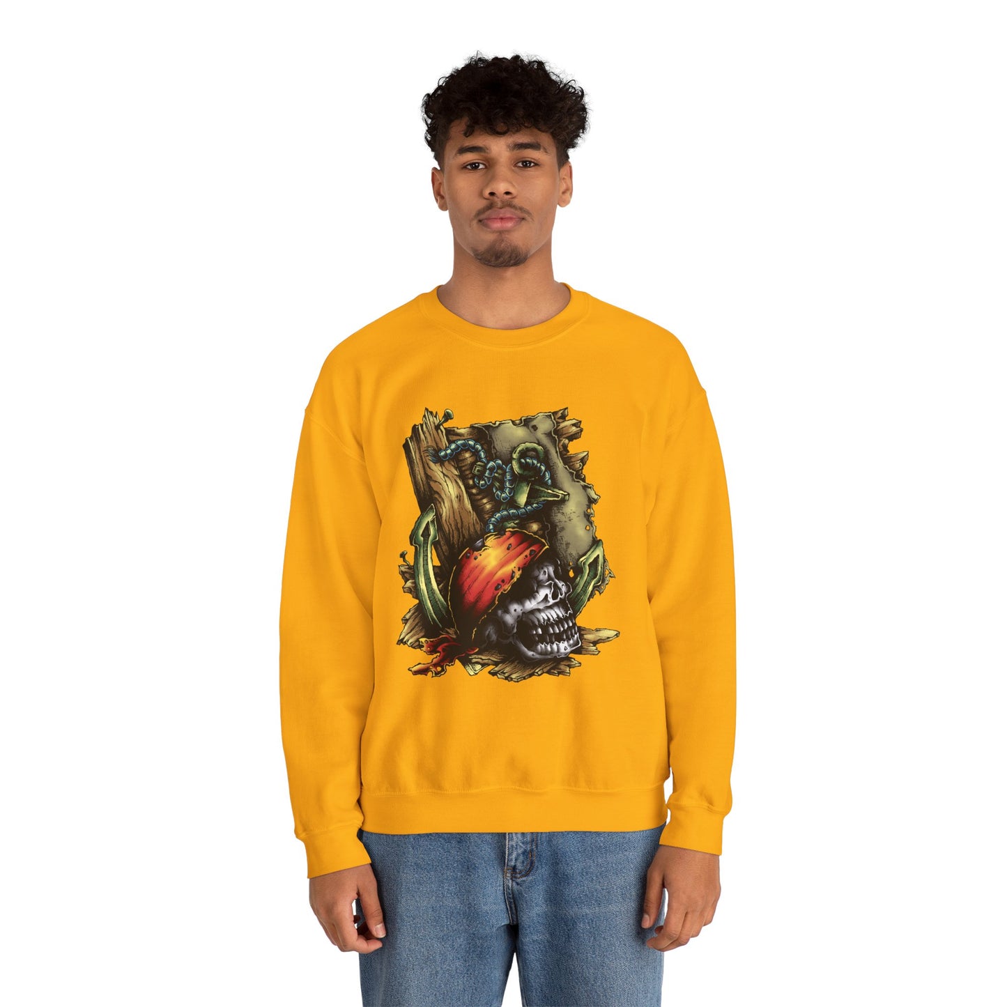 Pirate Themed Crewneck Sweatshirt, Cozy Men's Sweatshirt, Halloween Apparel, Gift for Sailors, Casual Streetwear