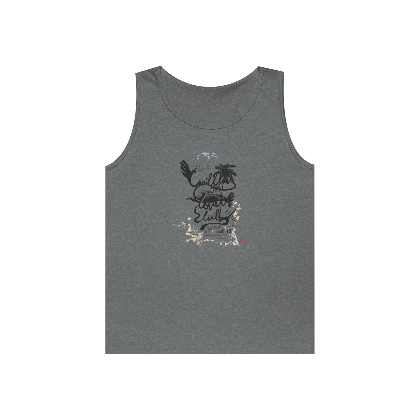 Beach Vibes Men's Heavy Cotton Tank Top - Summer Style, Casual Wear, Vacation Essential