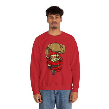 Funny Christmas Santa Crewneck Sweatshirt | Holiday Cheer | Men's