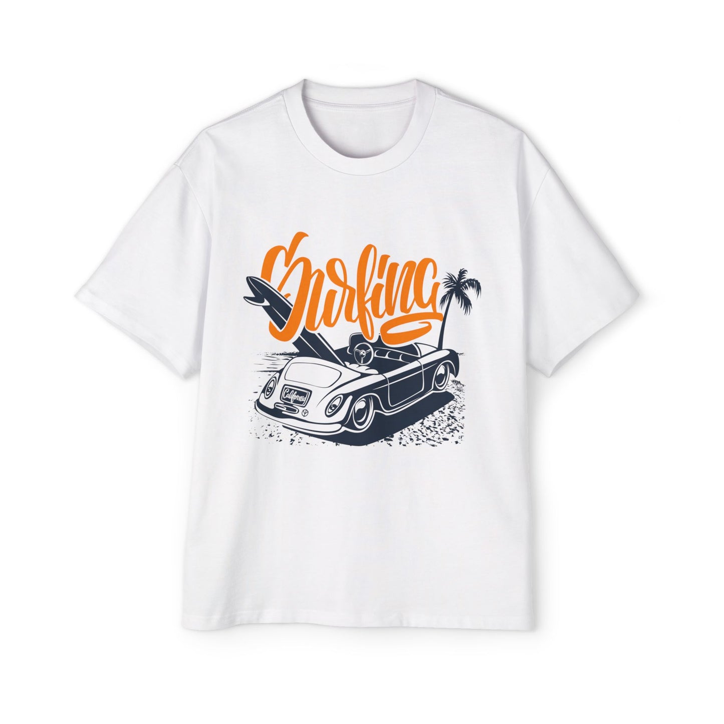 Surf Vibes Men's Heavy Oversized Tee - Perfect for Beach Days & Casual Outings