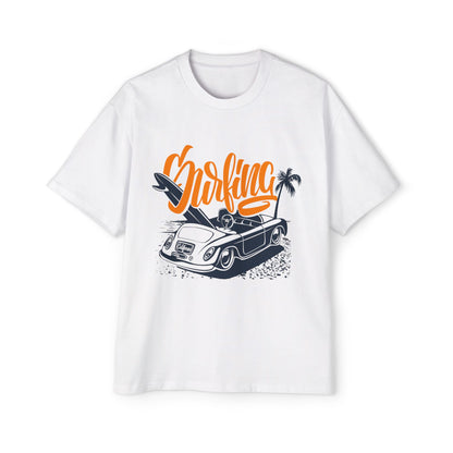 Surf Vibes Men's Heavy Oversized Tee - Perfect for Beach Days & Casual Outings