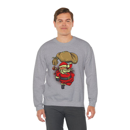 Funny Christmas Santa Crewneck Sweatshirt | Holiday Cheer | Men's