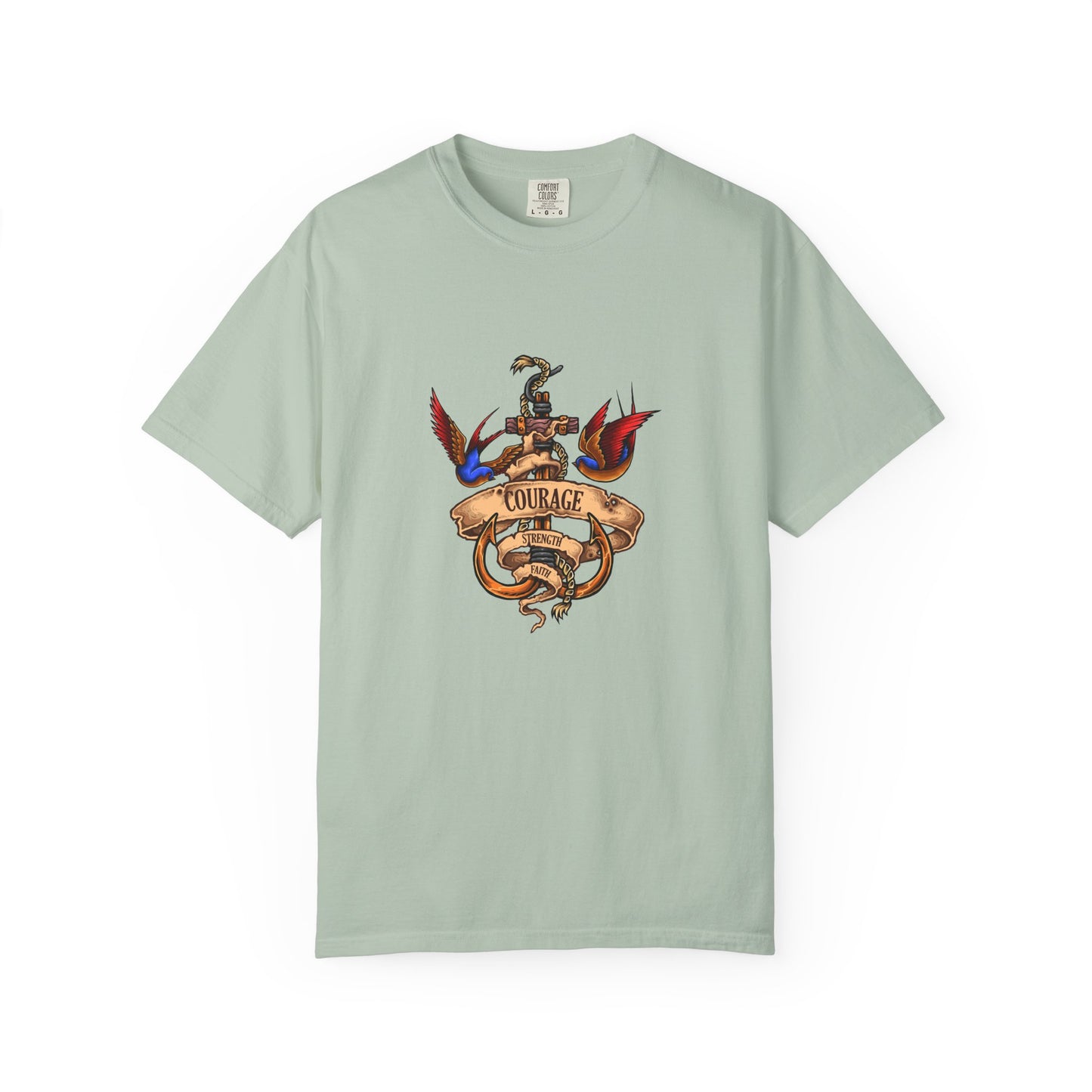 Courage Graphic Tee - Men's Garment-Dyed T-Shirt, Inspirational Shirt, Casual Wear, Gift for Friends, Motivational Apparel