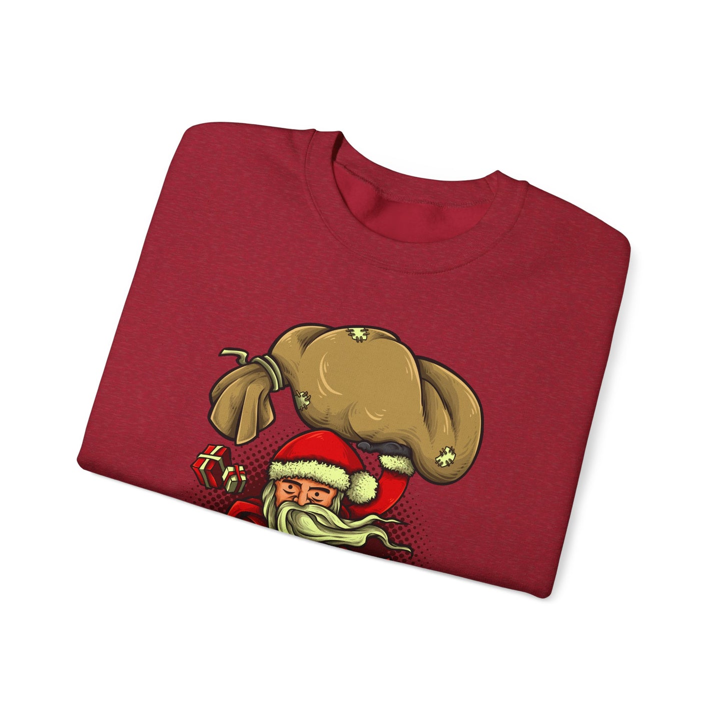 Funny Christmas Santa Crewneck Sweatshirt | Holiday Cheer | Men's
