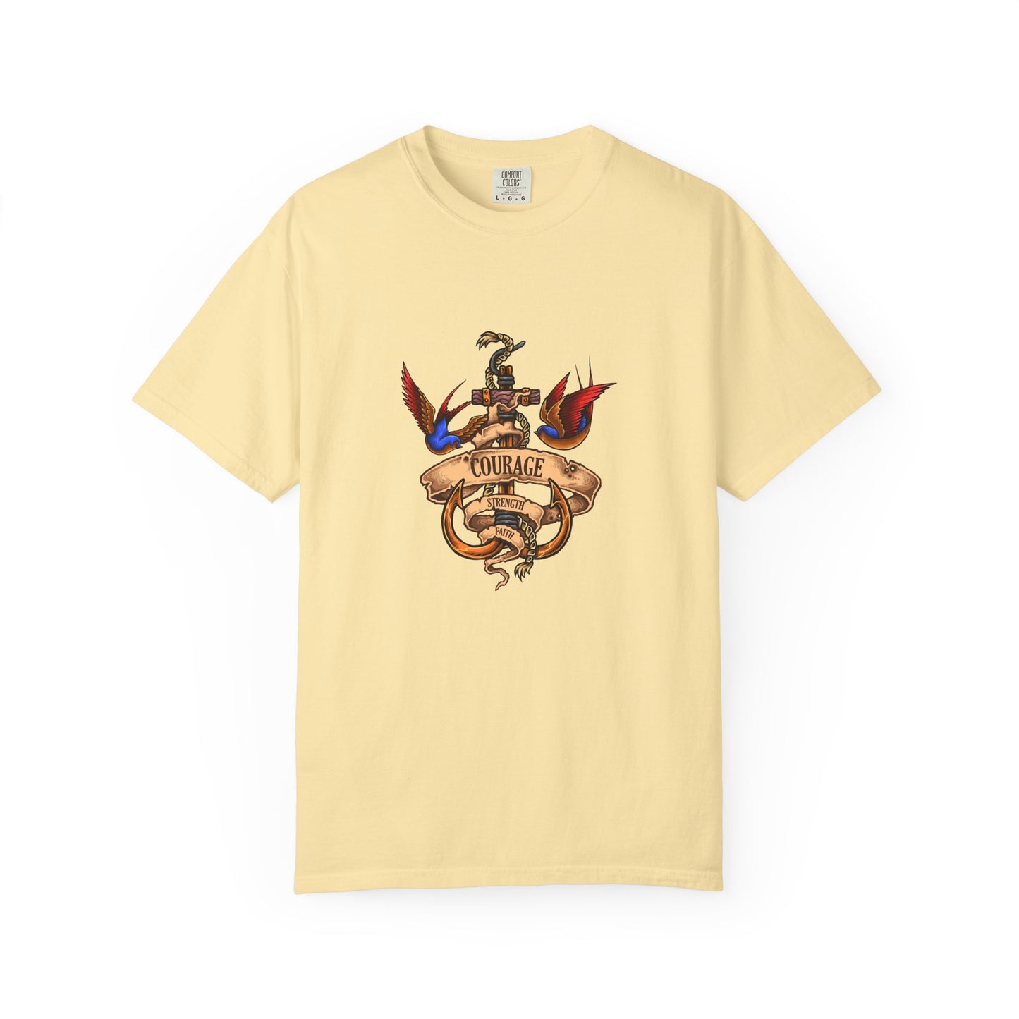 Courage Graphic Tee - Men's Garment-Dyed T-Shirt, Inspirational Shirt, Casual Wear, Gift for Friends, Motivational Apparel