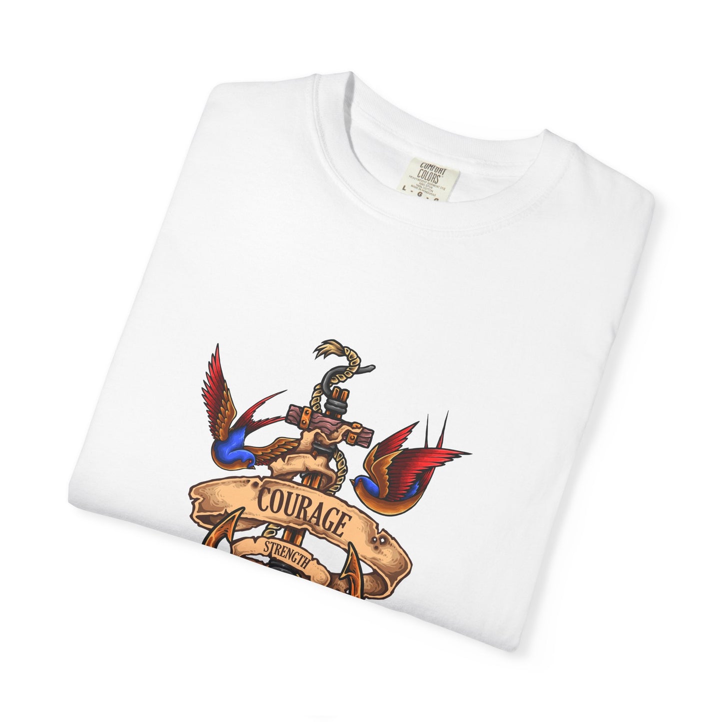 Courage Graphic Tee - Men's Garment-Dyed T-Shirt, Inspirational Shirt, Casual Wear, Gift for Friends, Motivational Apparel