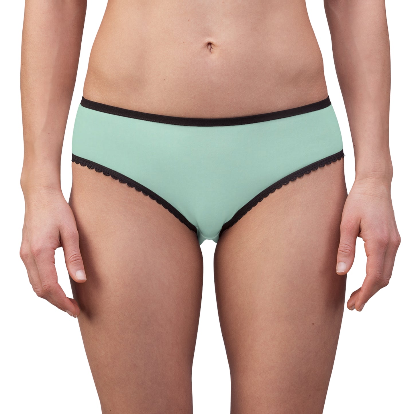 Comfortable Mint Green Women's Briefs with Lace Trim