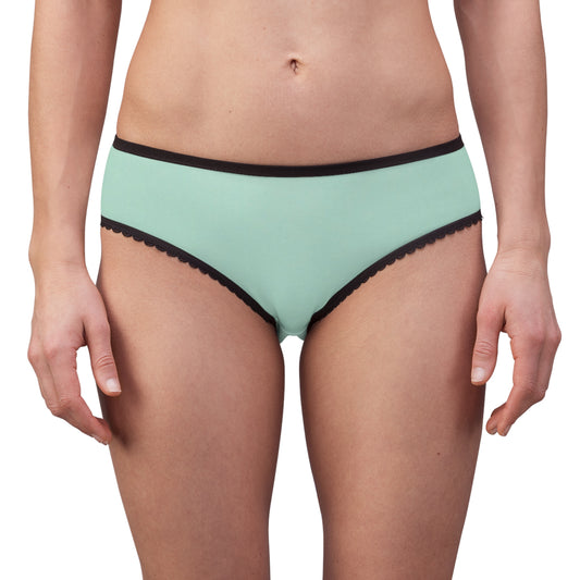 Comfortable Mint Green Women's Briefs with Lace Trim