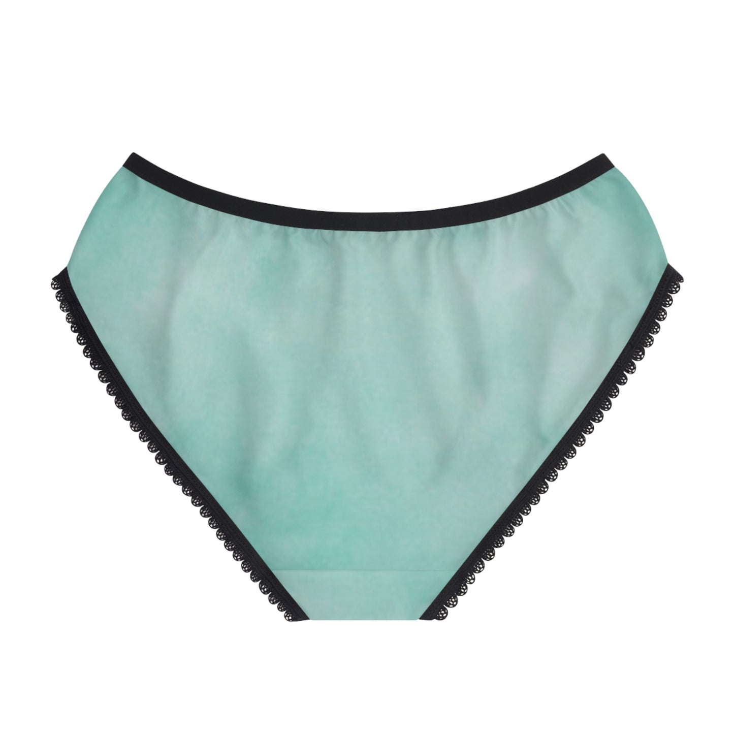 Mint Green Women's Briefs with Lace Trim