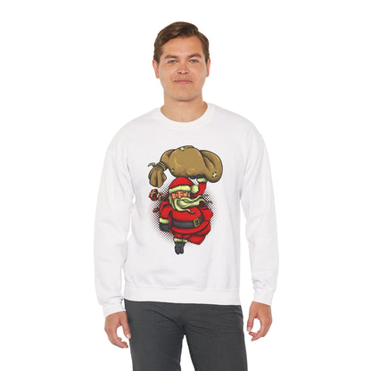 Funny Christmas Santa Crewneck Sweatshirt | Holiday Cheer | Men's