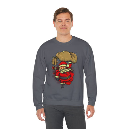 Funny Christmas Santa Crewneck Sweatshirt | Holiday Cheer | Men's