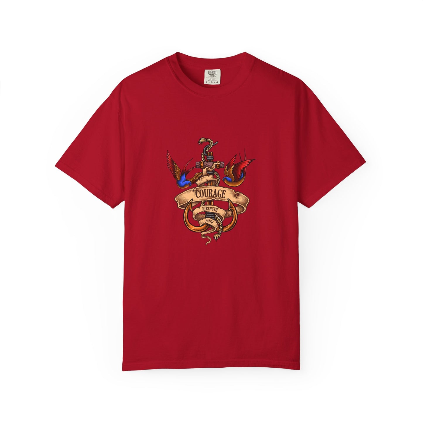 Courage Graphic Tee - Men's Garment-Dyed T-Shirt, Inspirational Shirt, Casual Wear, Gift for Friends, Motivational Apparel
