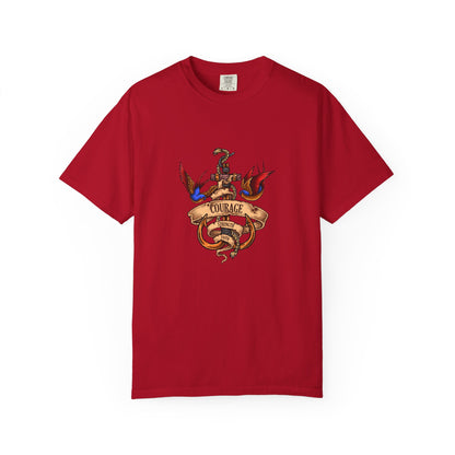 Courage Graphic Tee - Men's Garment-Dyed T-Shirt, Inspirational Shirt, Casual Wear, Gift for Friends, Motivational Apparel